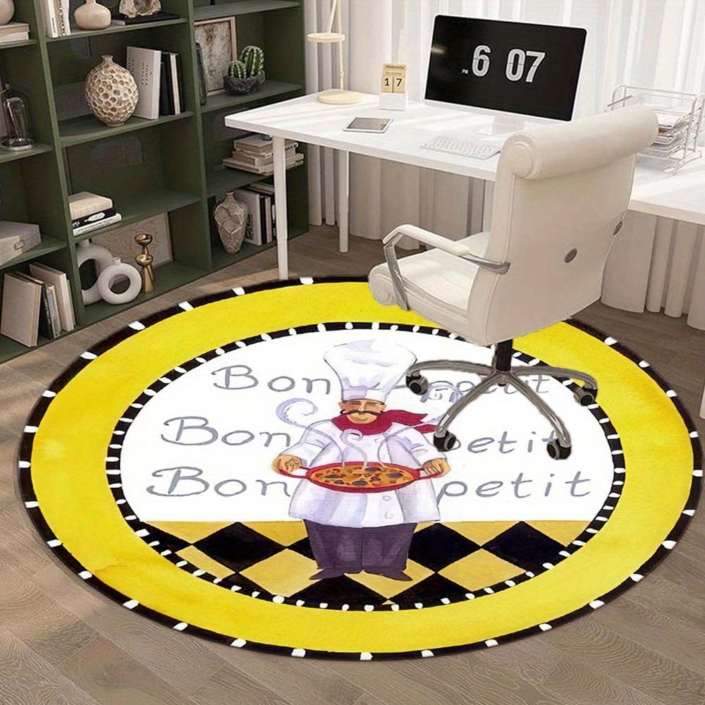 1 Piece Chef Round Rug Suitable For Living Room Bedroom And Kitchen Home Decoration Room Decoration Gift For Friends And Family