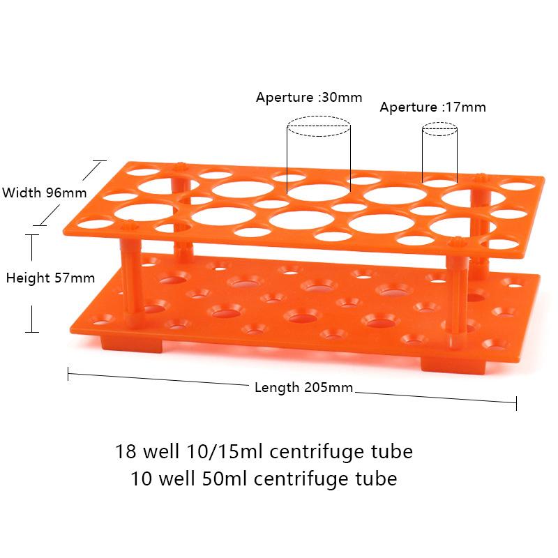 

1 шт. 10/15/50 мл центрифужная подставка для пробирок, держатель для пробирок, школьное оборудование, многофункциональная подставка для пробирок 205*96*57mm оранжевый