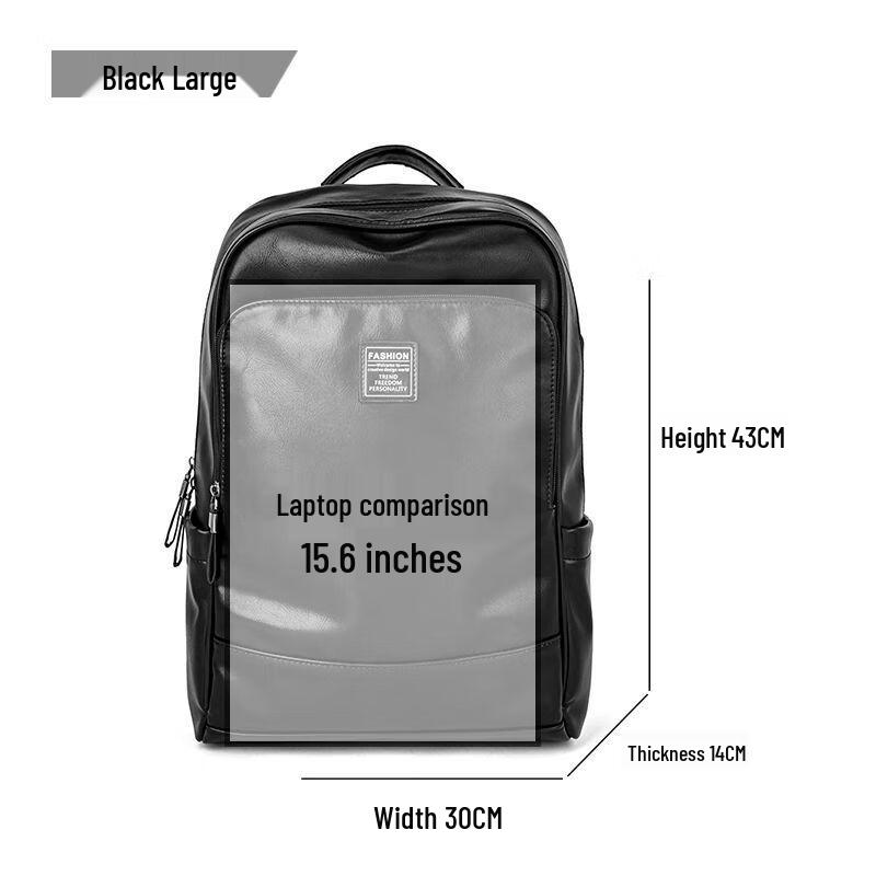 BOSTANTEN Men s PU Leather Casual Business Backpack Large