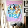 Bluey Animation Wall Hanging Printed Fabric Blanket Decorative Tapestries for Bedroom Living Room Home Decor