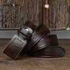 Retro Carved Pattern Trendy Handmade Smooth Buckle Belt Men's Buckle Genuine Leather Pure Cowhide Denim Belt