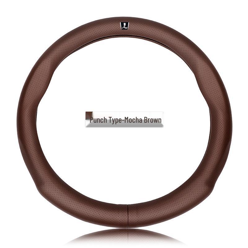 Genuine Leather Luxgen Steering Wheel Cover - Universal Fit for U6, Big 7, S5, U5, 7MPV, Na 5, Rui 3 Models