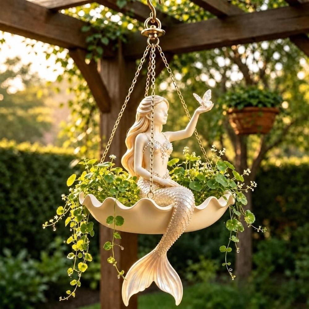 Elegant Fairy Flower Pot Vintage Girl Hanging Plant Basket Indoor Decor
