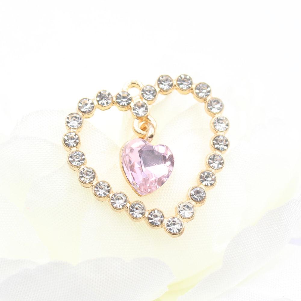Fashion 5-piece 25 * 25mm heart-shaped alloy pendant accessories DIY clothing hair accessories necklace bracelet pendant