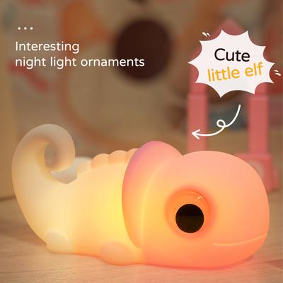 Chameleon Silicone Night Light Soft Nursery Nightlight,Rechargeable Dimmable LED Squishy Novelty Animal Bedside Lamp,Kid Gifts
