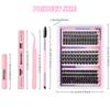 Diy False Eyelash Extension Set Multi-Hair Single Cluster 10-16Mm Length Thick Eyelashes