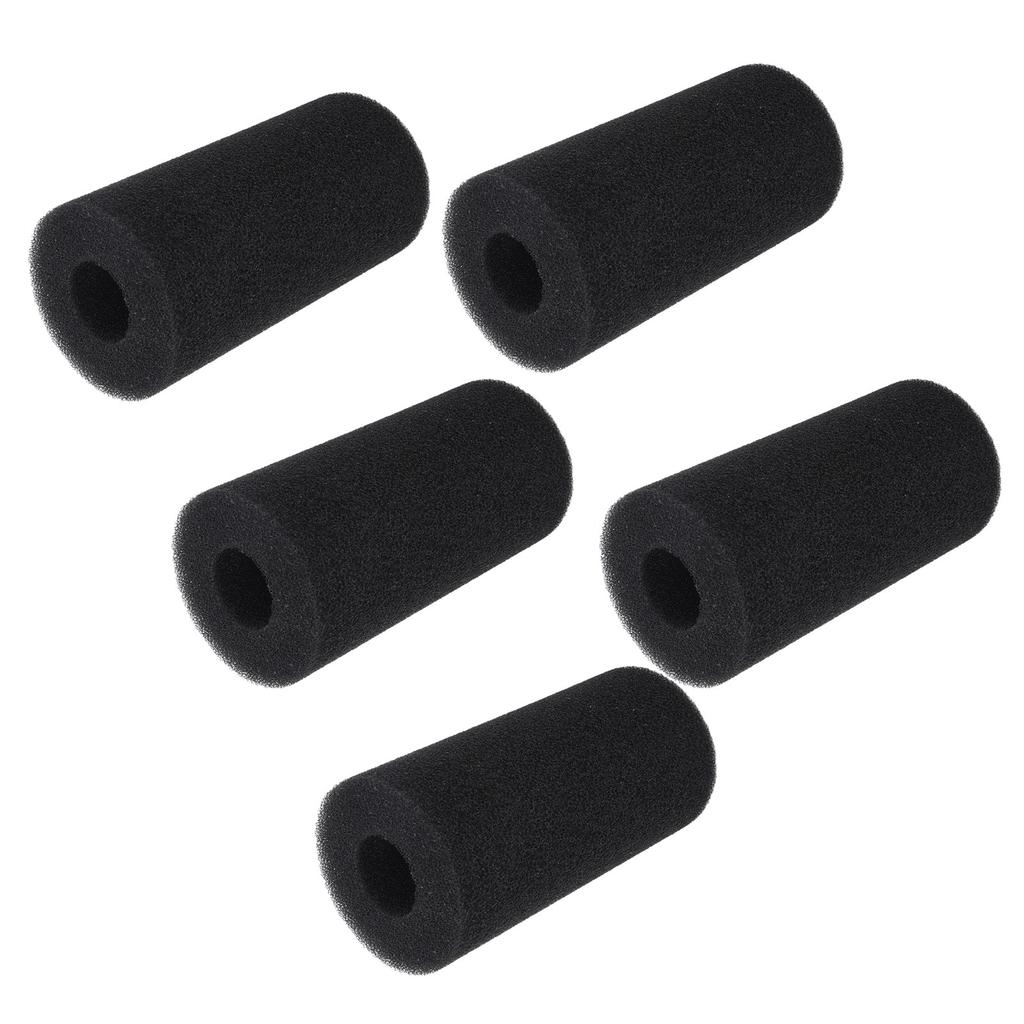 5PCS Pool Filter Sponge PU Sponge Black Reusable Washable Cylindrical Simming Pool Filter Foam for Pool Pump