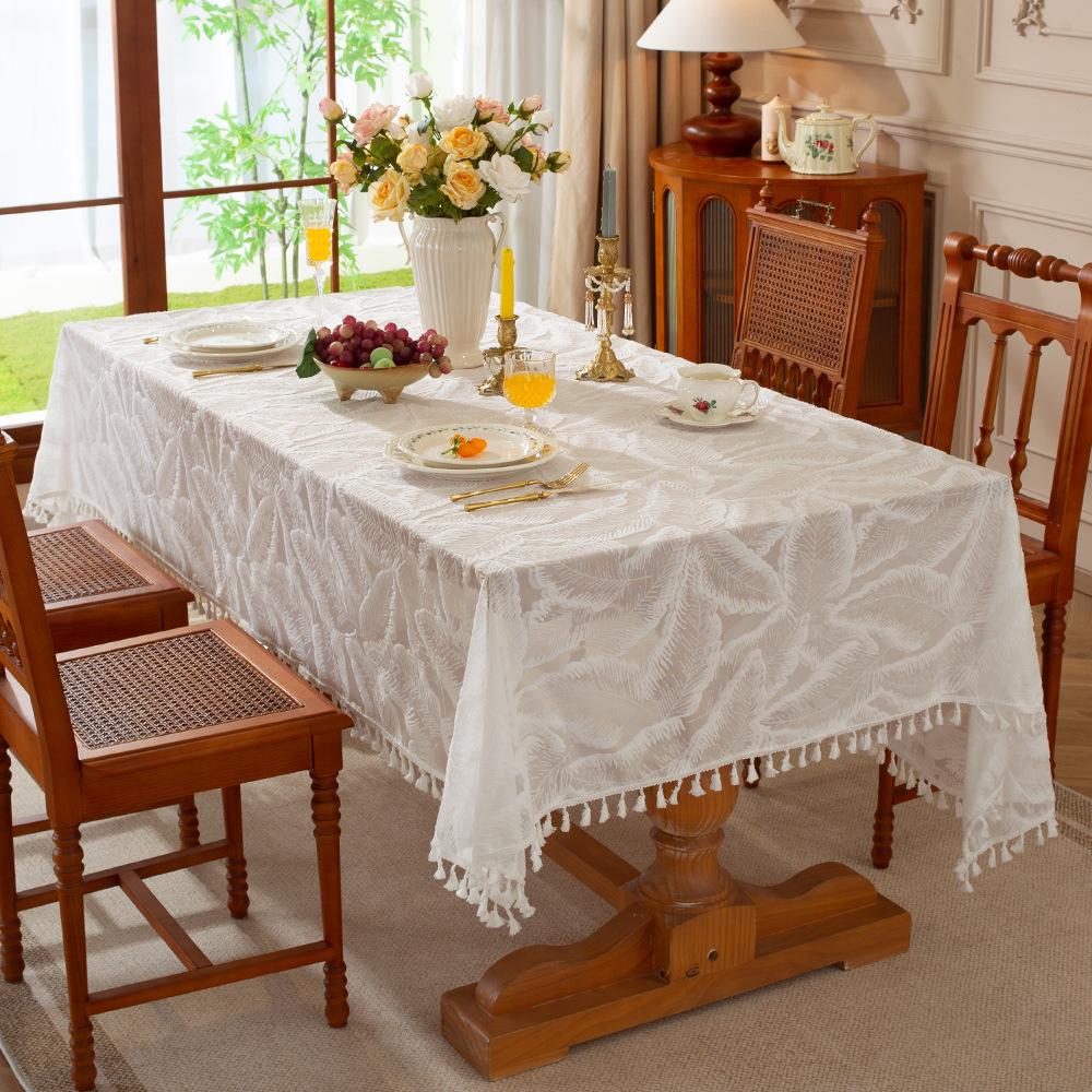 Yingchuang French Lace Tablecloth Relief Pattern Decoration Tv Cabinet Cover Cloth Restaurant B & B Hotel Fringed Table