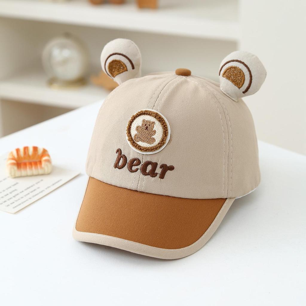 Korean Style Bear Duckbill Hat for Toddlers (1-3 Years) - Unisex Baby Sun Protection Baseball Cap, Spring/Summer 2026
