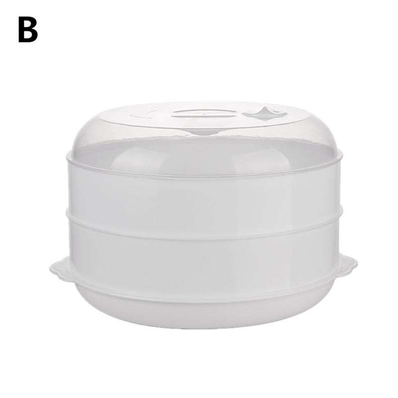 Plastic Steamer Microwave Oven Round Steamer With Lid Cookware Steamer Household Steamed Buns Kitchen Cooking Tools