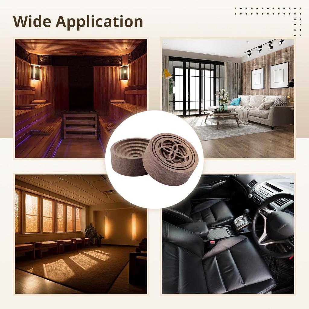 2 PCS Wooden Essential Oil Diffuser, Walnut Wood Diffuser, Aromatherapy Diffuser, Small Round Diffuser for Home, Offices, Cars, Yoga Rooms, Sauna Room