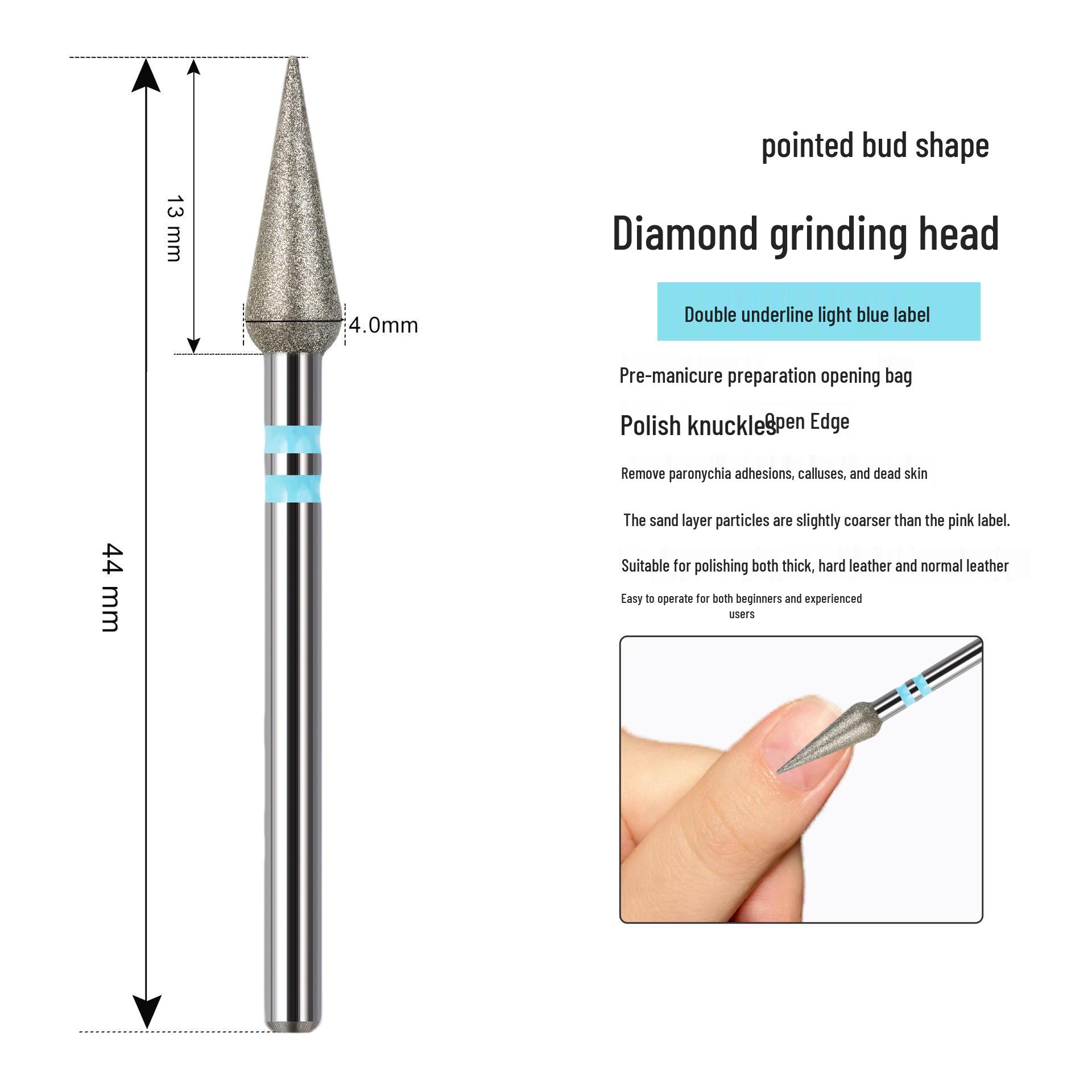 Rhomboid Nail Art Diamond Grinding Head & C-Curve Polishing Tool