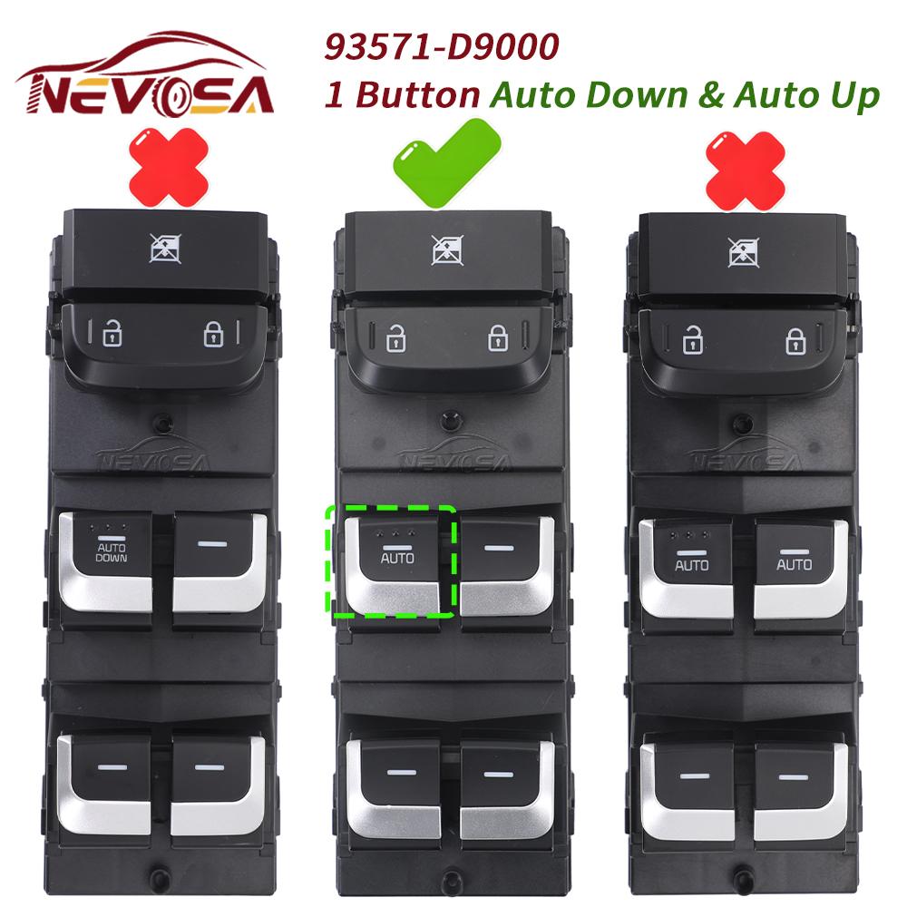 

93571-D9000 For Kia Sportage 2017 2018 - Master Left Hand Driver Electric Power Window Glass Control Switch 93571-D9050 1 AUTO (UP and Down)