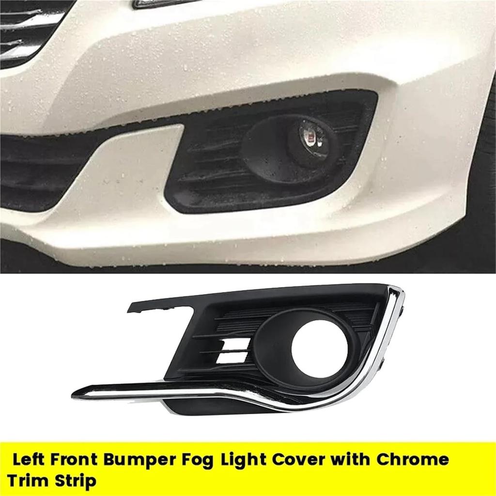 Car Front Bumper Fog Light Cover with Chrome Trim Strip Compatible for Suzuki Ciaz 2015-2017 Car Fog Lamp Grille Bezel(1 Pair)