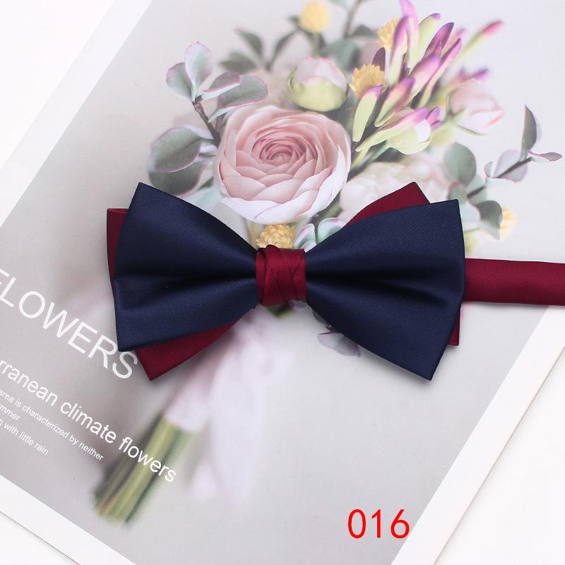 Solid Color Matching Double-Layer Bow Tie Men'S Business British Style Suit Accessories Wedding Bow Tie