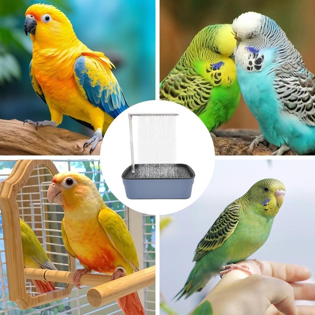 Vasca da Bagno Automatica per Pappagalli con Doccia, Bagno con Acqua Circolante per Animali Domestici, Vasca da Bagno per Pappagalli, Vasca da Bagno per Uccelli Domestici, Accessori per Gabbie per Uccelli