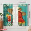 2pcs 2D Flat Printing Scene Curtains Polly Parrot Cocktail Tropical 100% Polyester Without Electricity Birthday Party Perfect