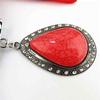 4 Colors Woman's Long Resin Little Rhinestone Pendant Shawl Scarf Necklace Scarf with Pendant