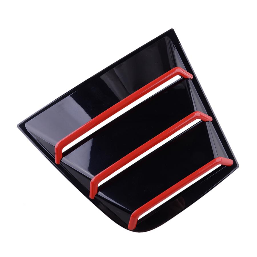 Black+Red Rear Side Window Shutter Louver Cover Trim For Dodge Charger 2011-2021