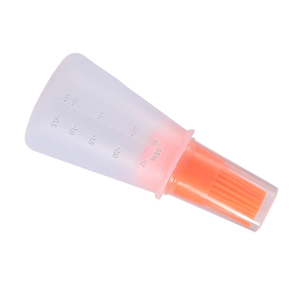 Silicone Oil Bottle Brush Outdoor BBQ Seasoning Brush with Scale Barbecue Oil Brush Kitchen Gadgets