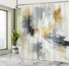 Black And White Shower Curtain, Painting Brushstrokes Design A Geometric Look Surreal Abstract, Cloth Fabric Bathroom