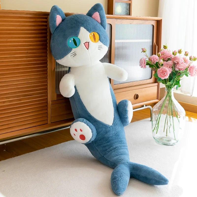 135cm Pupil Shark Cat Doll Pillow Sleeping Girl Plush Toy Plant Stuffed Doll Holidays Props Decorative Throw Pillow for Kids