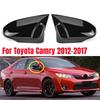 For Toyota Camry 2012-2017 Rearview Side Mirror Cover Wing Cap Sticker Exterior Door Rear View Case Trim Carbon Fiber Look Black