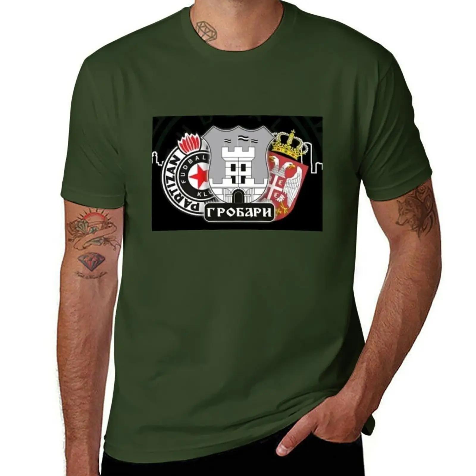 

PARTIZAN BEOGRAD FC T-Shirt oversizeds Short sleeve tee sports fans mens funny t shirts S