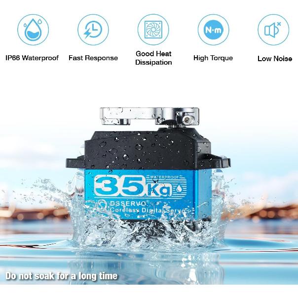 DS3235 35kg Digital RC Servo High Torque All Metal Gear Coreless Motor Waterproof Servo Motors for RC Robot, Car, Truck (Control Angle 270°)