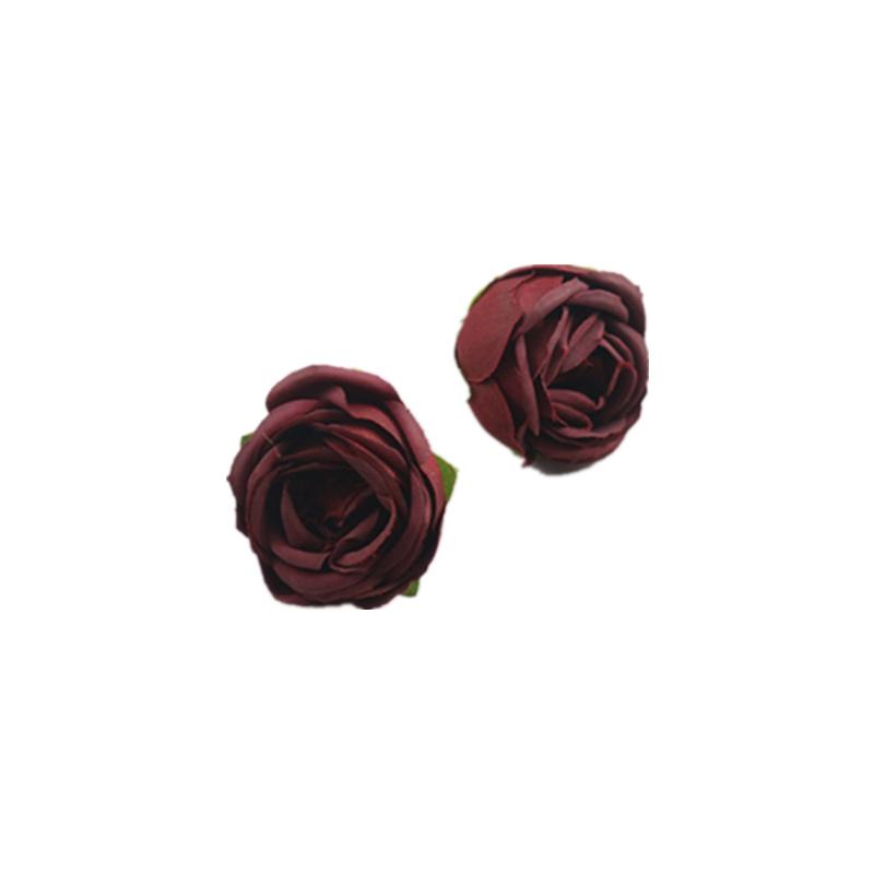 Retro Rolled Edge Silk Rose Flower, Artificial DIY Material for Gift Box, Decoration, and Wedding Arrangement