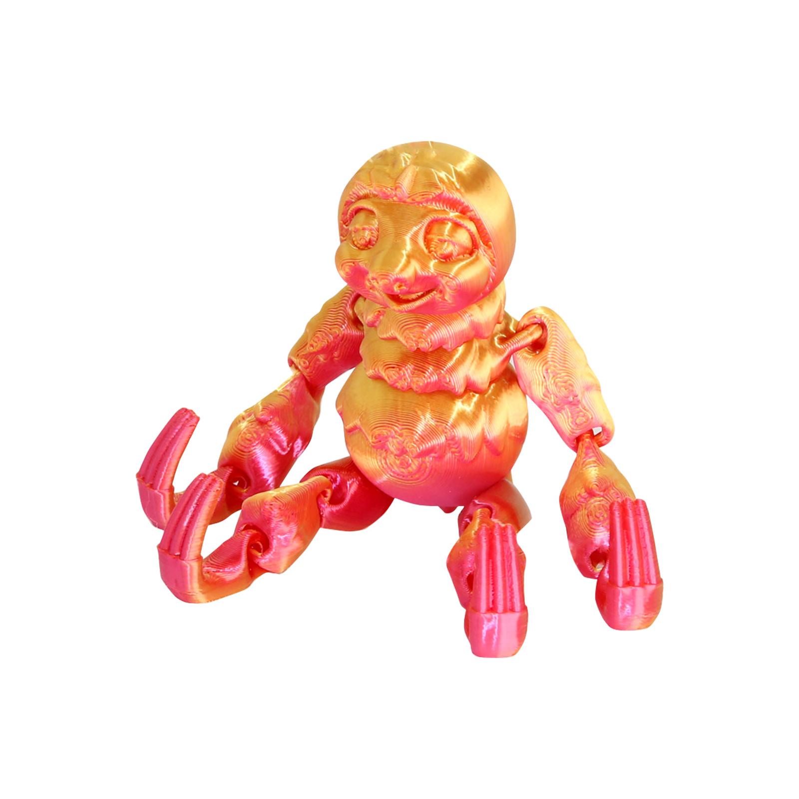 

3D-печатная подвижная игрушка-ленивец с подвижными суставами, 3D-печатная игрушка-ленивец, украшение, снятие стресса, подвижная игрушка-ленивец One Size