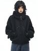 Damen Baggy Kapuzenpullover Niet-Spleißmantel Reißverschluss Strickjacke Jacke Harajuku Kleidung Herbst Winter