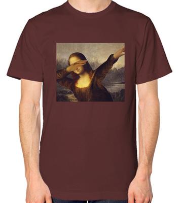 Mona Lisa Dabbing Unisexové tričko Vtipné slavné malířství Top