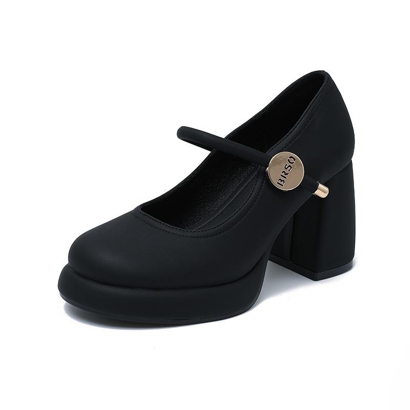 

White Mary Jane main dress wedding shoes waterproof table high heels women s new small thick heel wedding bride shoes 40 чёрный