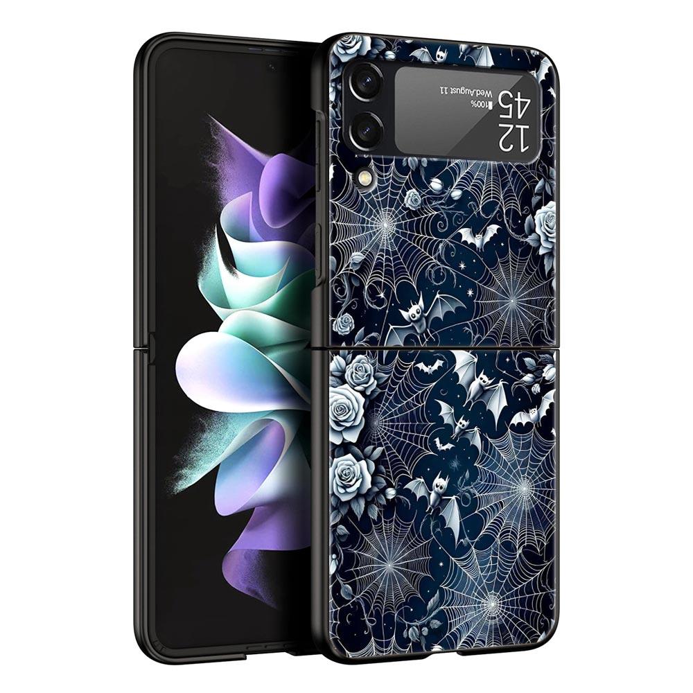

Spider Web Hard PC Phone Case For Samsung Galaxy Z Flip 7 6 5 4 Black Cover For Galaxy Z Flip 3 Foldable Shell Fundas Capas Bags Z Flip 7