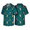 Men's Christmas Theme Caregiver Uniform, Holiday Scrub Top for Nurses and Workers
