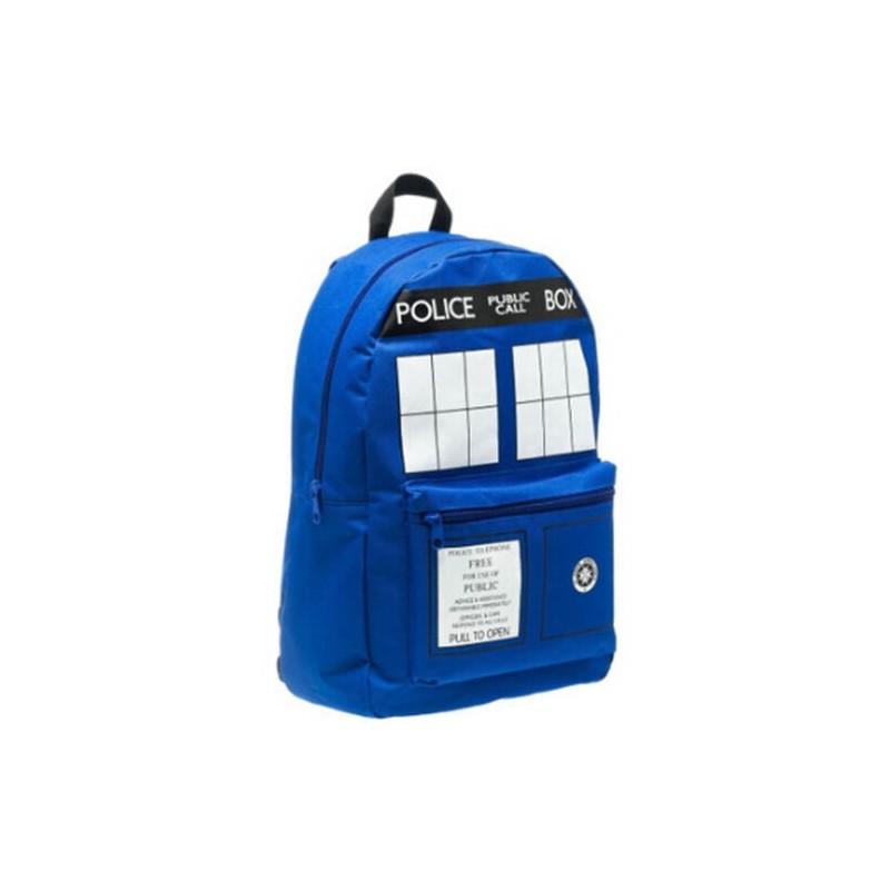 Doctor Who Tardis Canvas Backpack Stylish Shoulder Bag Large Capacity Slouch Purse