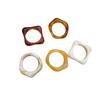 Pack of 5 Artisanal Crafted Acrylic Ombres Rings for Women Gradient Color Marbled Stackable Everyday Jewelry Gift