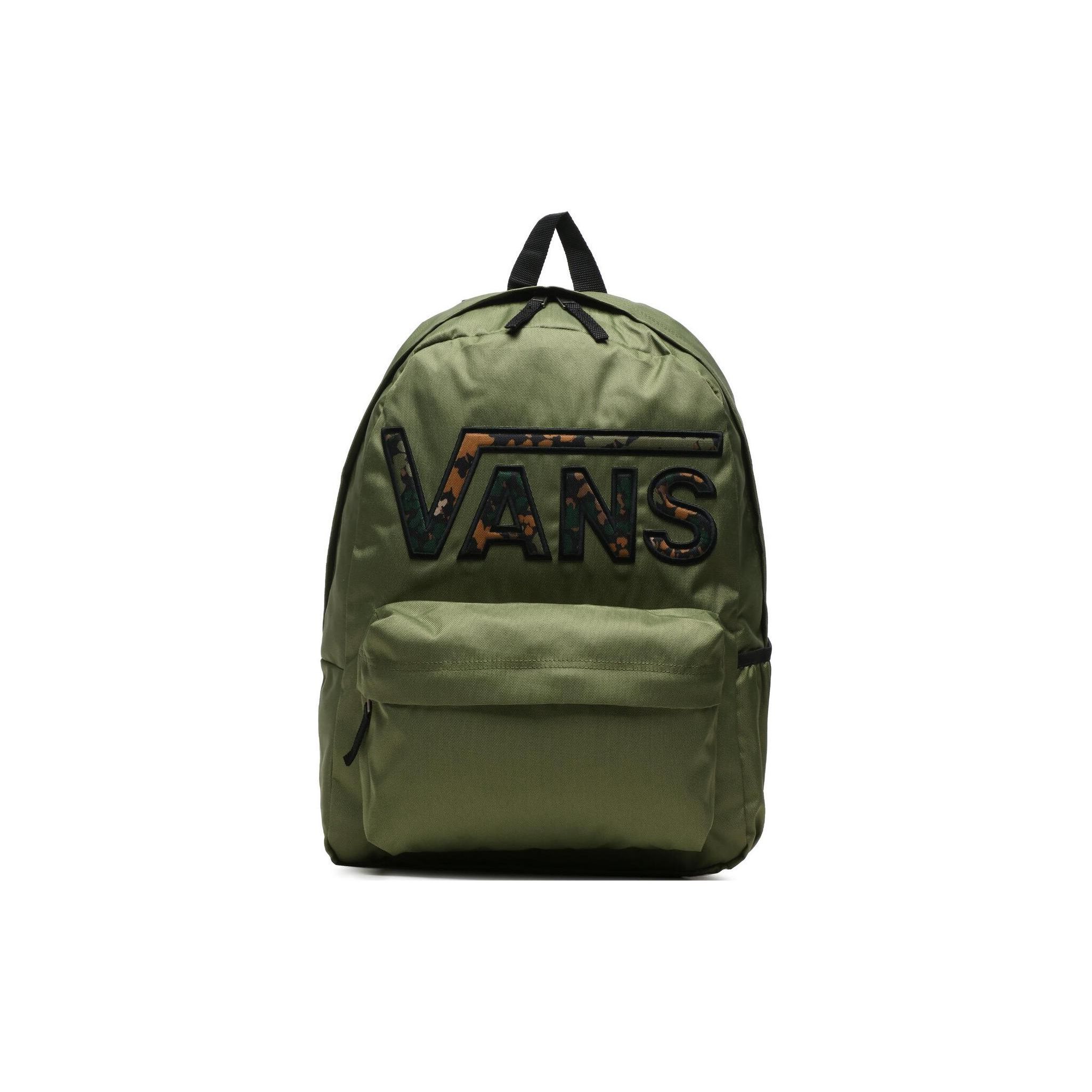 Vans Solid Color Fashion Versatile Logo Zipper Closure Fabric Backpack Women backpacks Green VN0A3UI8ZBF1 Green 6740₽