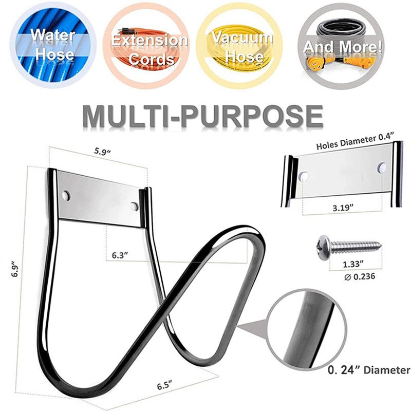 Metal Garden Hose Holder, Water Hose Hanger Wall Mount, Heavy Duty Hose Holder