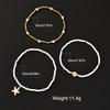 3Pcs/Set Bohemian Starfish Rice Beads Shell Anklet Set for Women Summer Gold White Color Multilayer Anklet Vacation Jewelry Gift