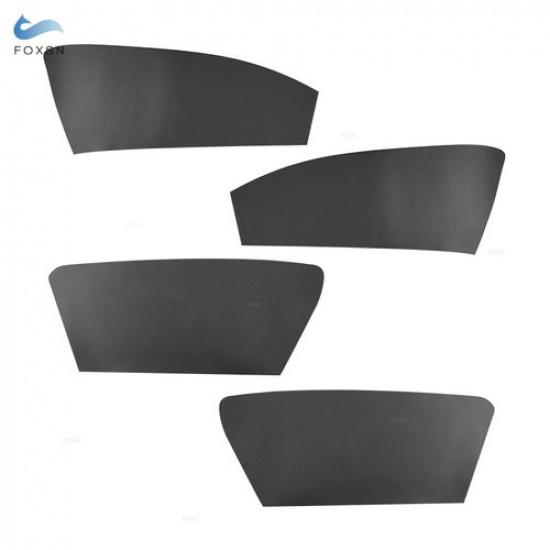 4Pc Black Interior Door Panels Microfiber Leather Cover Trim For Renault Fluence