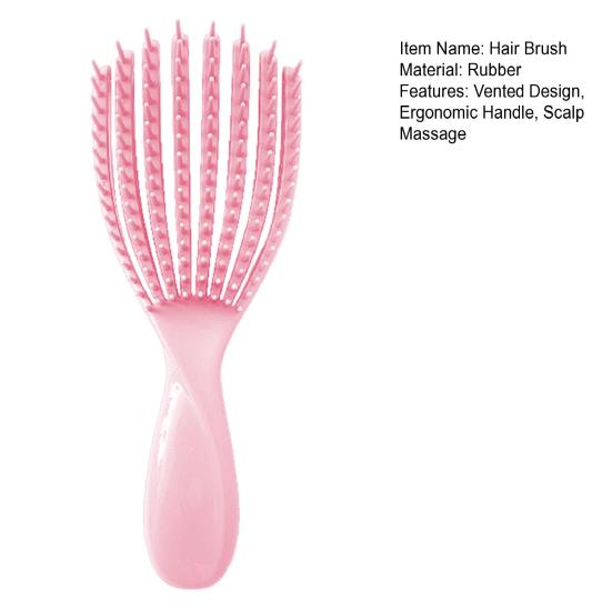 Women Fluffy Hair Brush Portable Anti-static Vented Hair Paddle Brush Scalp Massage Hair Voluming Styling Detangling Comb