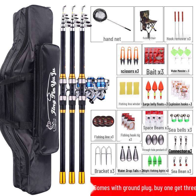 Ultra-Hard Sea Rod Set with Accessories for Long Cast Fishing