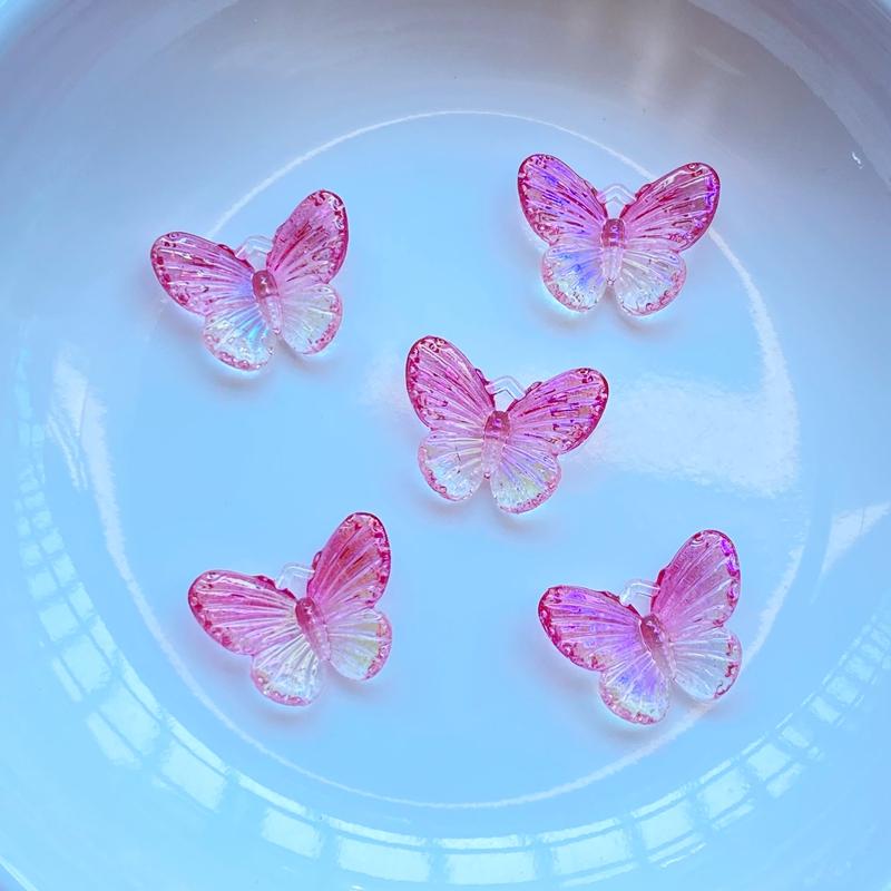 40Pcs New Kawaii Cute 12*16mm Shining Butterfly Flat Back Resin Cabochons Scrapbooking DIY Jewelry Craft Decoration Accessorie
