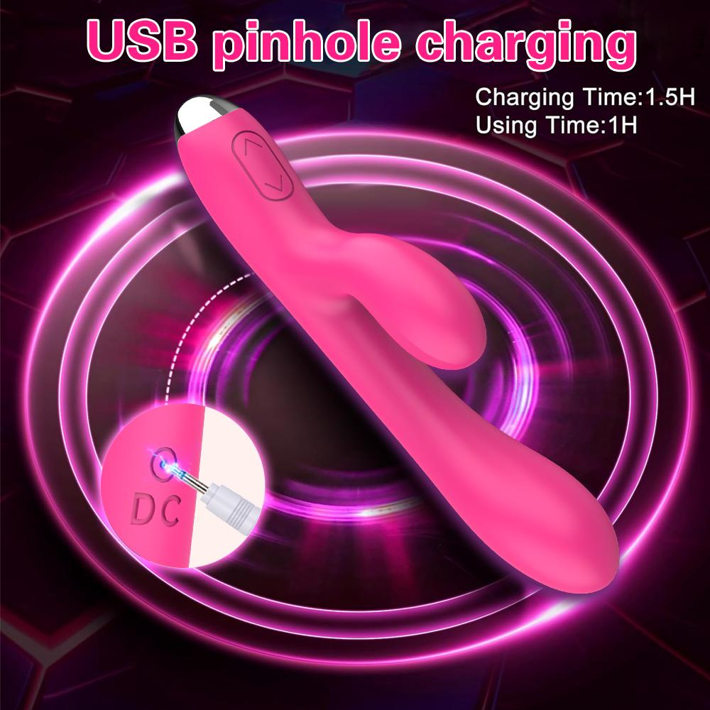 Powerful Rabbit Vibrator Female for Women G Spot Clitoris Stimulator Vagina Nipple Massage Dildo Silent Adults Sex Toy for Women