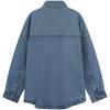 Calvin Klein Vintage Loose Commuter Solid Color Comfortable Long Sleeve Shirt Women Shirts Light-Blue 47B055G