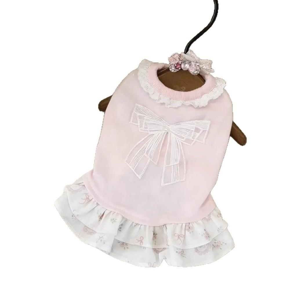 Lotus Leaf Edge Puppy Lace Skirt Breathable Dog Cooling Vest Pet Clothing Pet Princess Dress Party S розовый