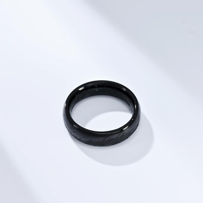Women's Simple Fashion Titanium Steel Ring 2.8mm Thick Inside and Outside Rot Engraved Stainless Steel Men's Casual Jewellery