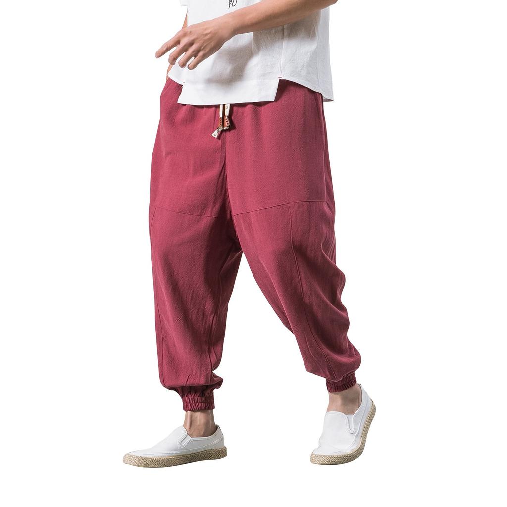 Men's Cotton And Linen Casual Pants, Harun Pants, Oversized Loose Pants